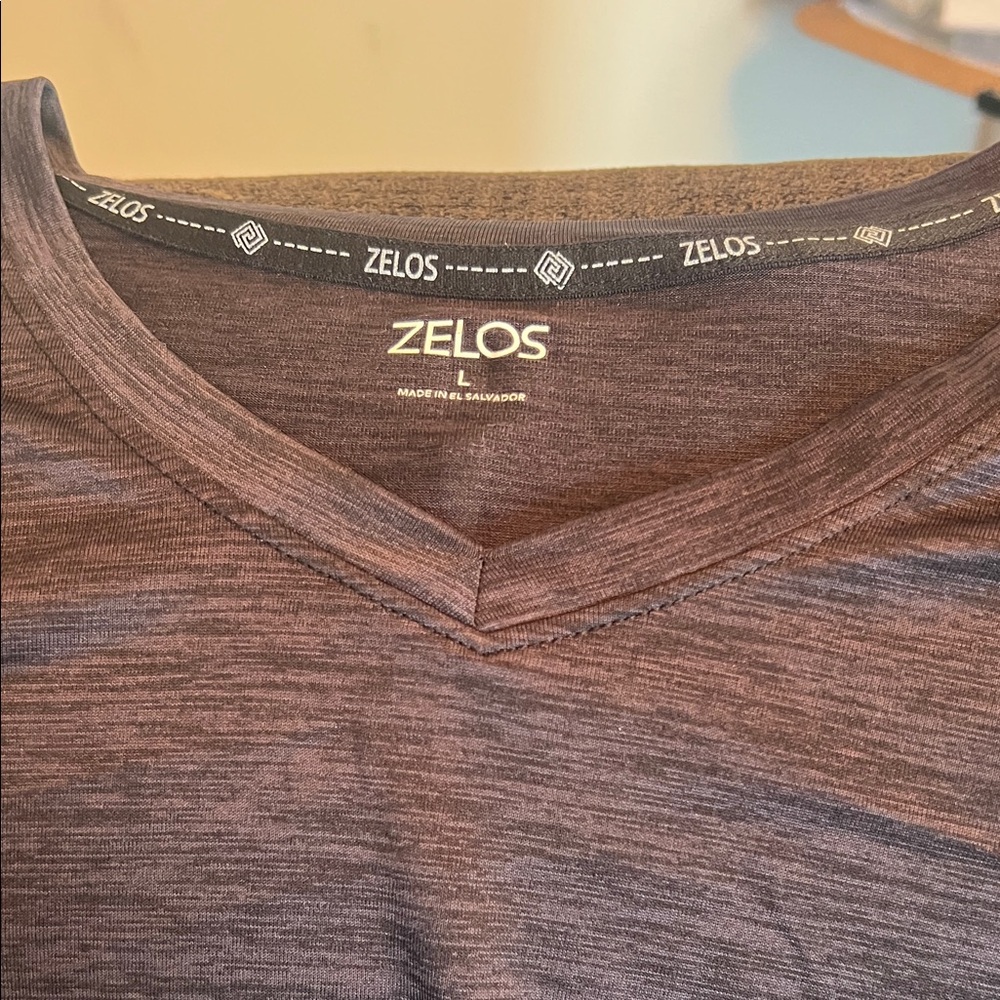 ZELOS Charcoal V-Neck Tee